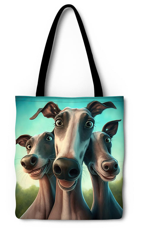 Greyhounds Photobombing Tote Bag