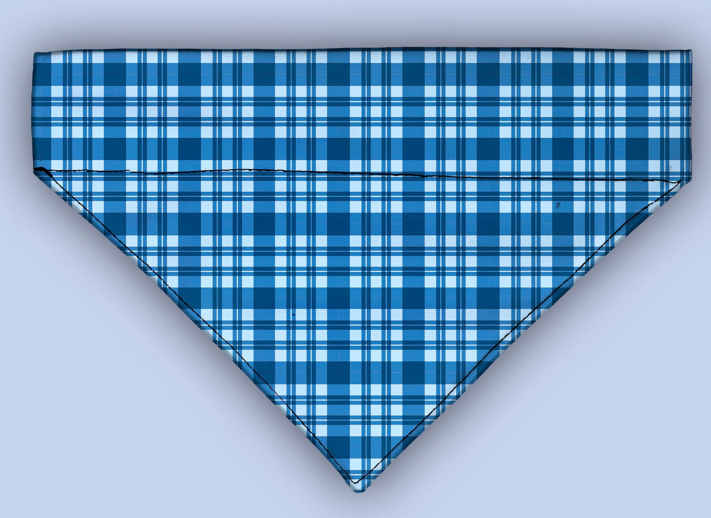 Blue Tartan Plaid Over The Collar Bandana 5 Sizes