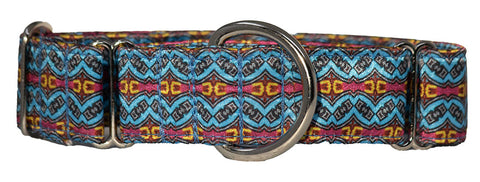Blue Navajo Satin Martingale Collar