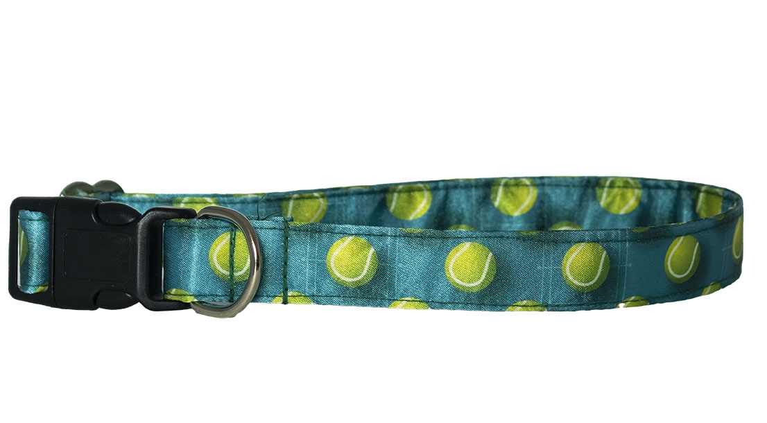 Tennis Balls Satin Buckle Collar