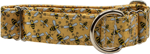 Bees On gold Satin Martingale Collar