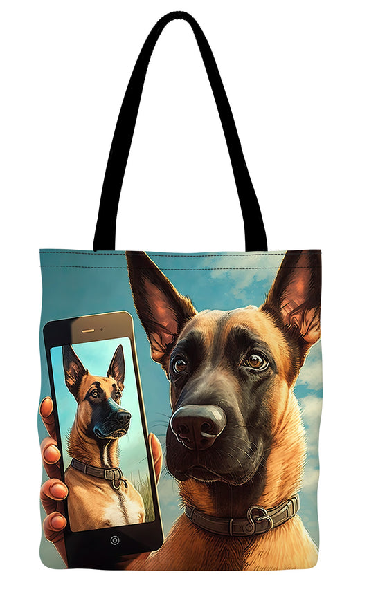 Belgian Malinois Taking A Selfie Tote Bag