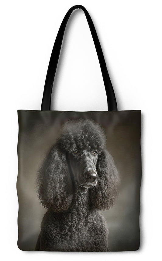 Black Standard Poodle Tote Bag