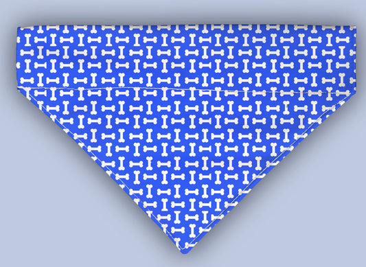 Bones On Blue Over The Collar Bandana 5 Sizes