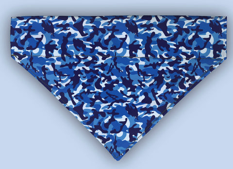 Blue Camouflage Camo Over The Collar Bandana 5 Sizes