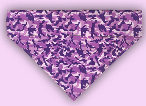 Purple Camouflage Camo Over The Collar Bandana 5 Sizes
