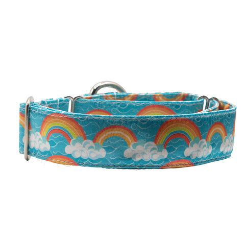 Rainbow on Clouds Satin Martingale Collar