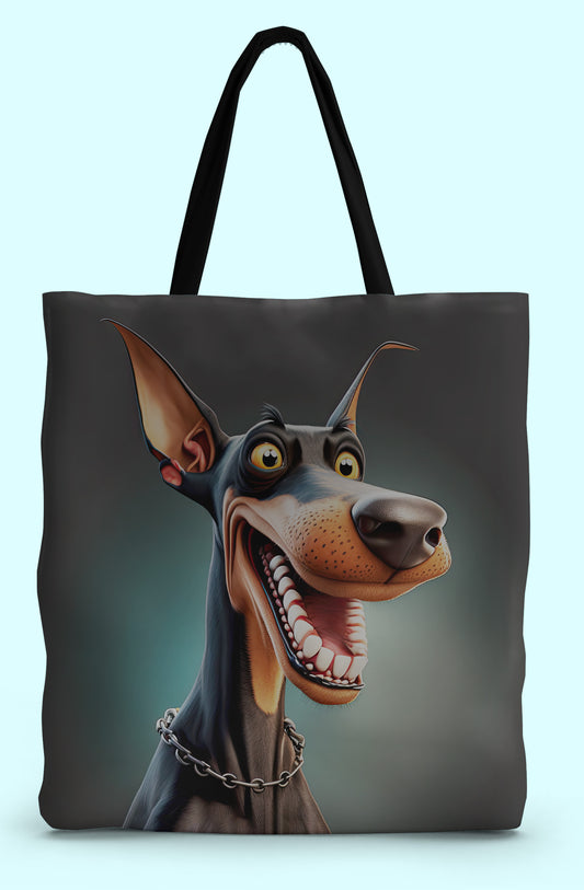 Happy Doberman Tote Bag