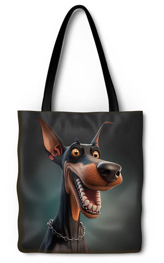 Happy Doberman Tote Bag