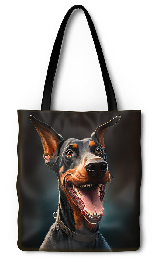 Happy Doberman Tote Bag