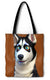 Cartoon Husky Tote Bag