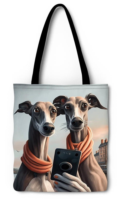 Greyhounds Taking A Selfie Tote Bag