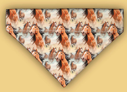 Galloping Horses  Over The Collar Bandana 5 Sizes