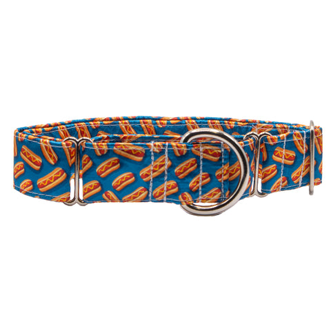 Hot Dogs Satin Martingale Collar