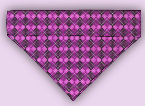 Pink Argyle Over The Collar Bandana 5 Sizes