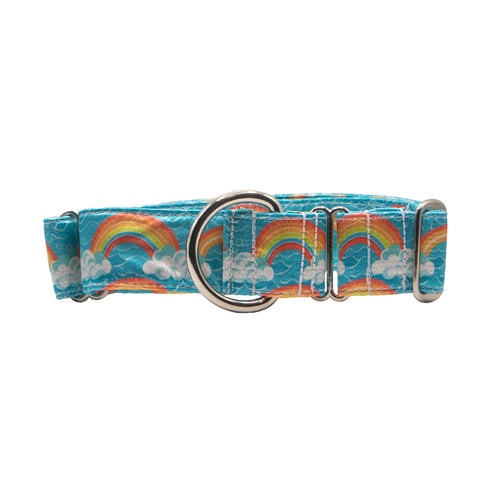 Rainbow on Clouds Satin Martingale Collar