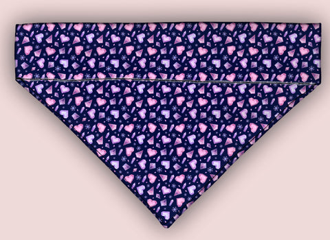 Hearts Chrystals Over The Collar Bandana 5 Sizes