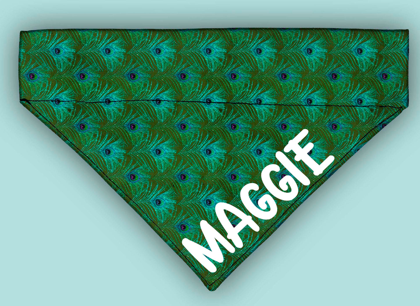 Peacock Feathers Over The Collar Bandana Can Be Personalized