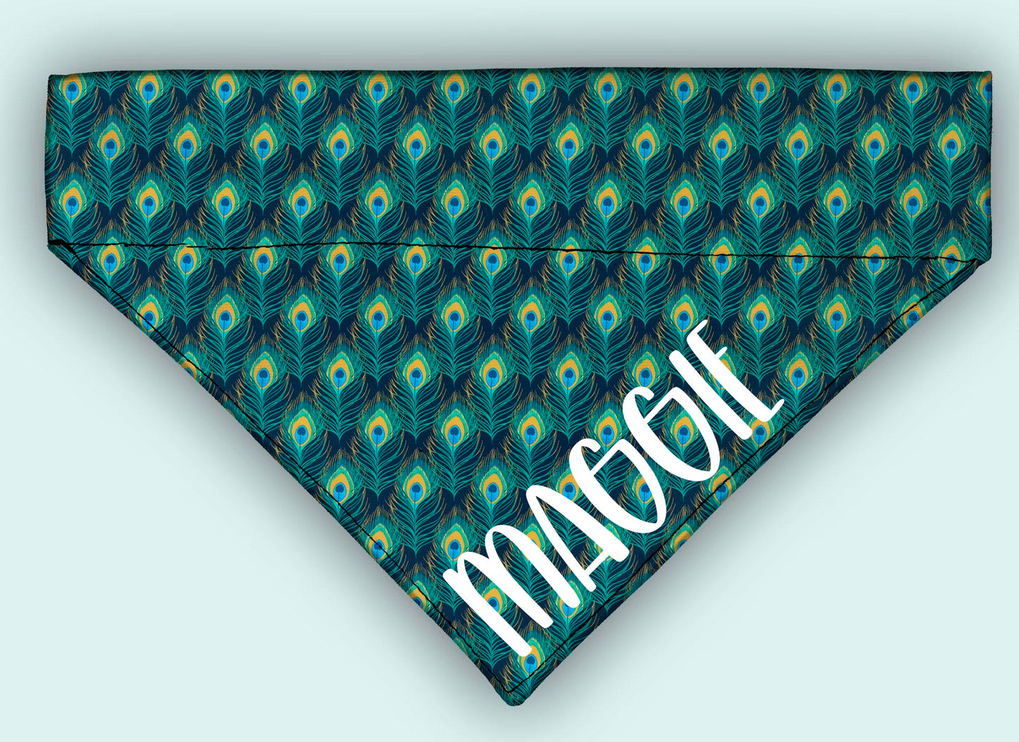 Peacock Feather Over The Collar Bandana Can Be Personalized