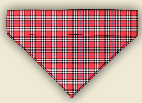 Red Black Plaid  Over The Collar Bandana 5 Sizes