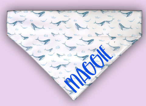 Whales Over The Collar Bandana Can Be Personalized