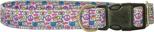 Peace Sign Satin Buckle Collar