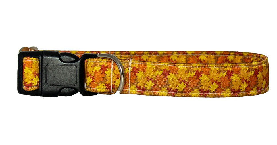 Autumn Leaves Satin Buckle Collar