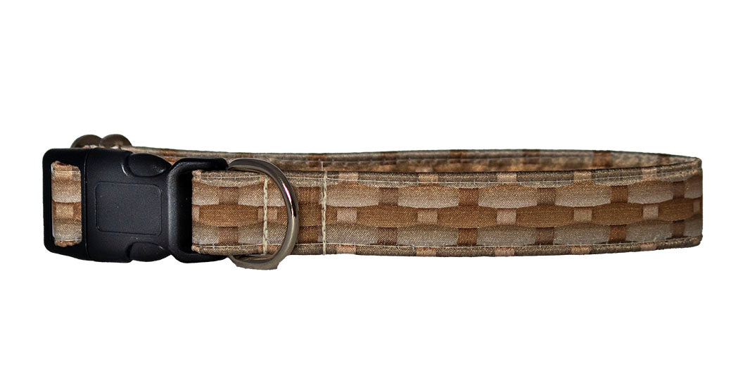 Basketweave Satin Buckle Collar