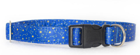 Blue Sky Constellation Satin Buckle Collar