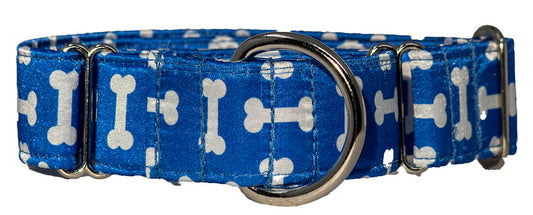 Blue Bones Satin Martingale Collar