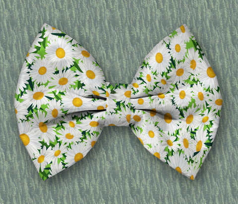 Daisies Dog Bow Tie Attaches with Hook and Loop