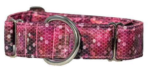 Pink Honeycomb Satin Martingale Collar