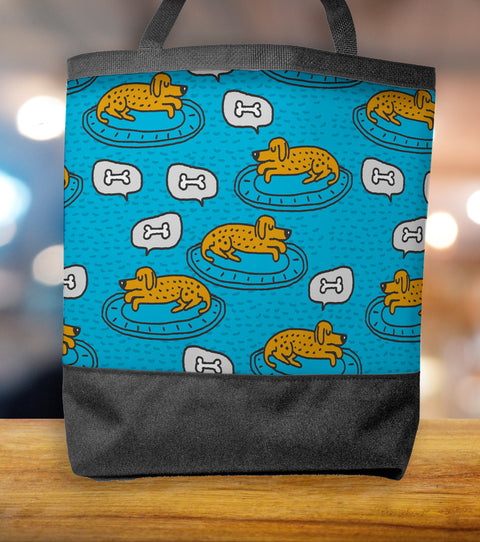 Cartoon Dogs Sleeping Tote Bag With Image on Both Sides