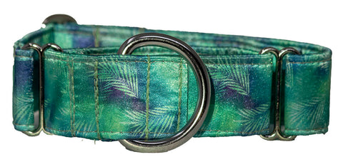 Green Palm Frons Satin Martingale Collar