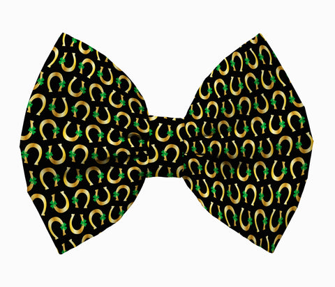 Horseshoes Dog Bow Tie Attaches with Hook and Loop