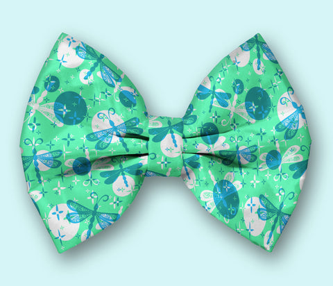 Dragonflies Dog Bow Tie Attaches with Hook and Loop