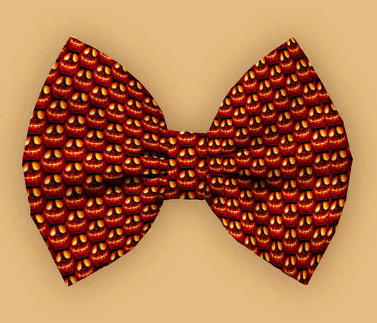 Spooky Smiling Pumpkins Dog Bow Tie