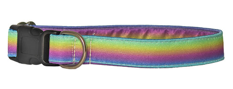 Rainbow Satin Buckle Collar