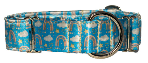 Rainbows and Clouds Satin Martingale Collar
