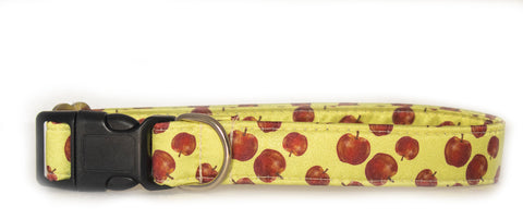 Apples On Yellow Satin Buckle Collar
